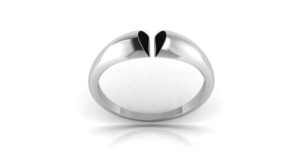 Inel din argint 925 cu forma de inima negru